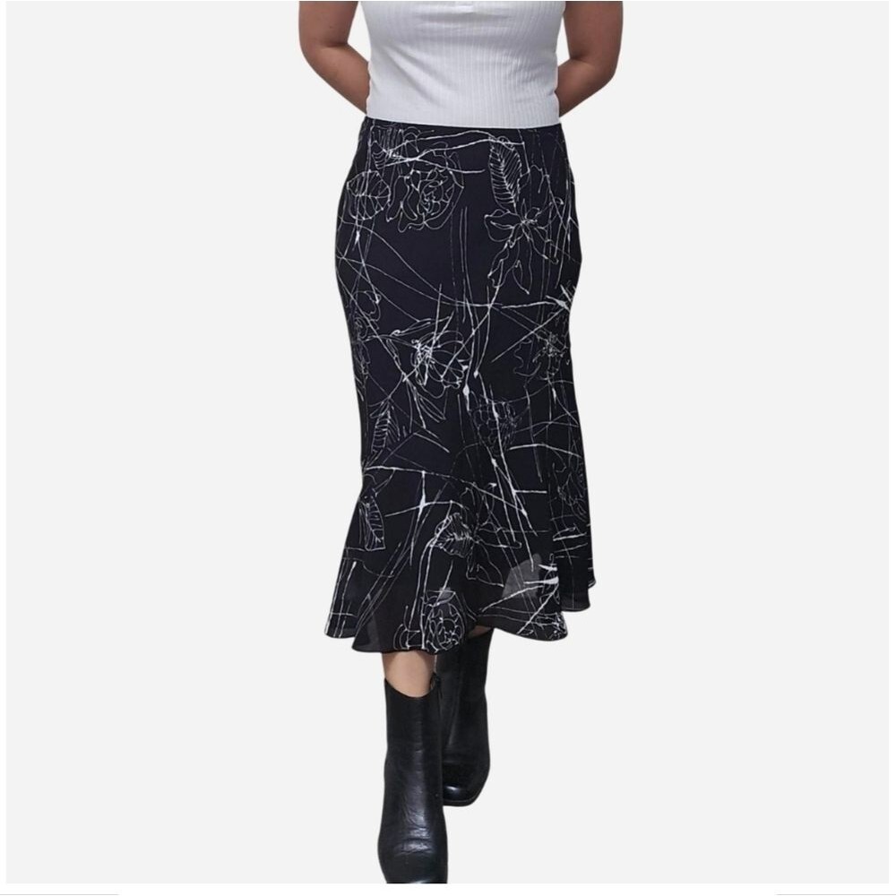 Monte Y2K Floral Whimsigoth Slip Midi Skirt Size Medium